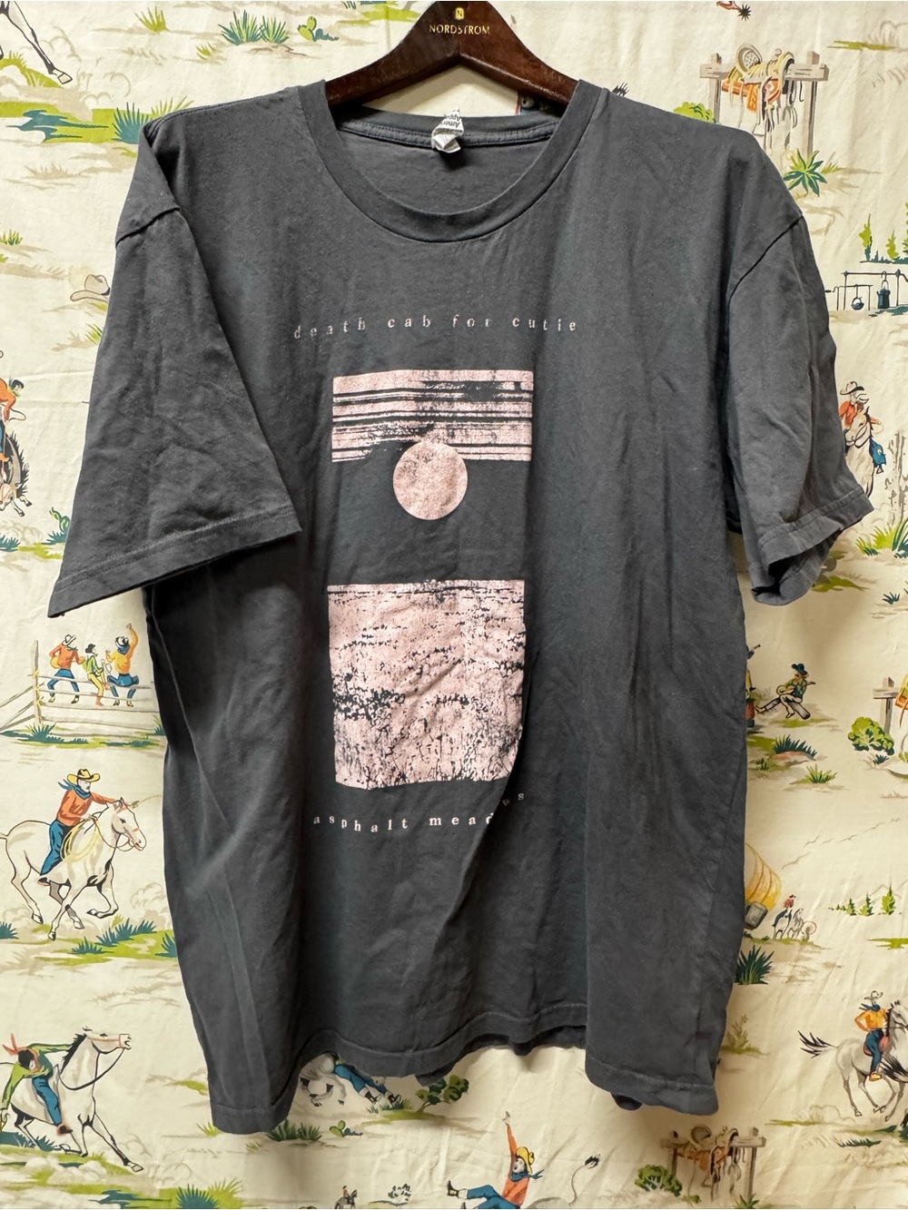 American Apparel Gray Tee with Faded Pink Graphic Death Cab For Cute 2XL 2023